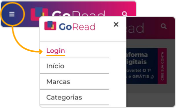 Menu de login do App