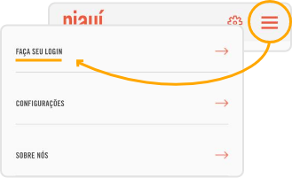 Menu de login da Piauí no App