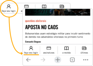 Menu de login da Piauí